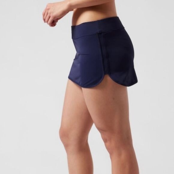Athleta Tidal Swim Skirt Navy Blue Medi Size Large - Picture 2 of 13